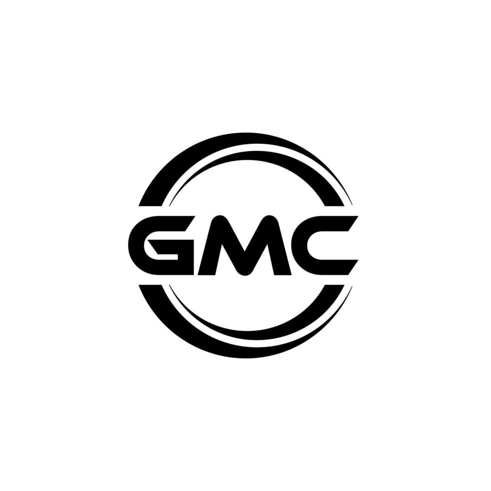 design de logotipo de carta gmc na ilustração. logotipo vetorial, desenhos de caligrafia para logotipo, pôster, convite, etc. vetor