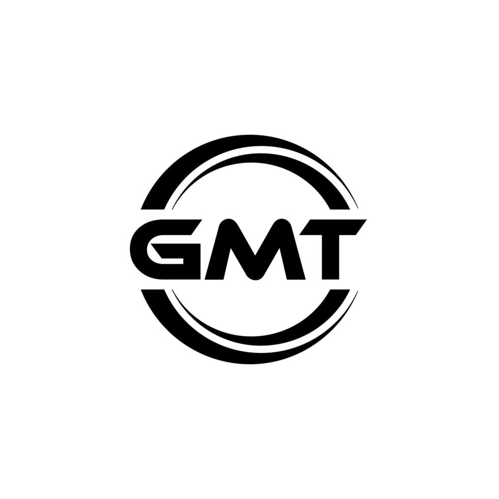 design de logotipo de carta gmt na ilustração. logotipo vetorial, desenhos de caligrafia para logotipo, pôster, convite, etc. vetor