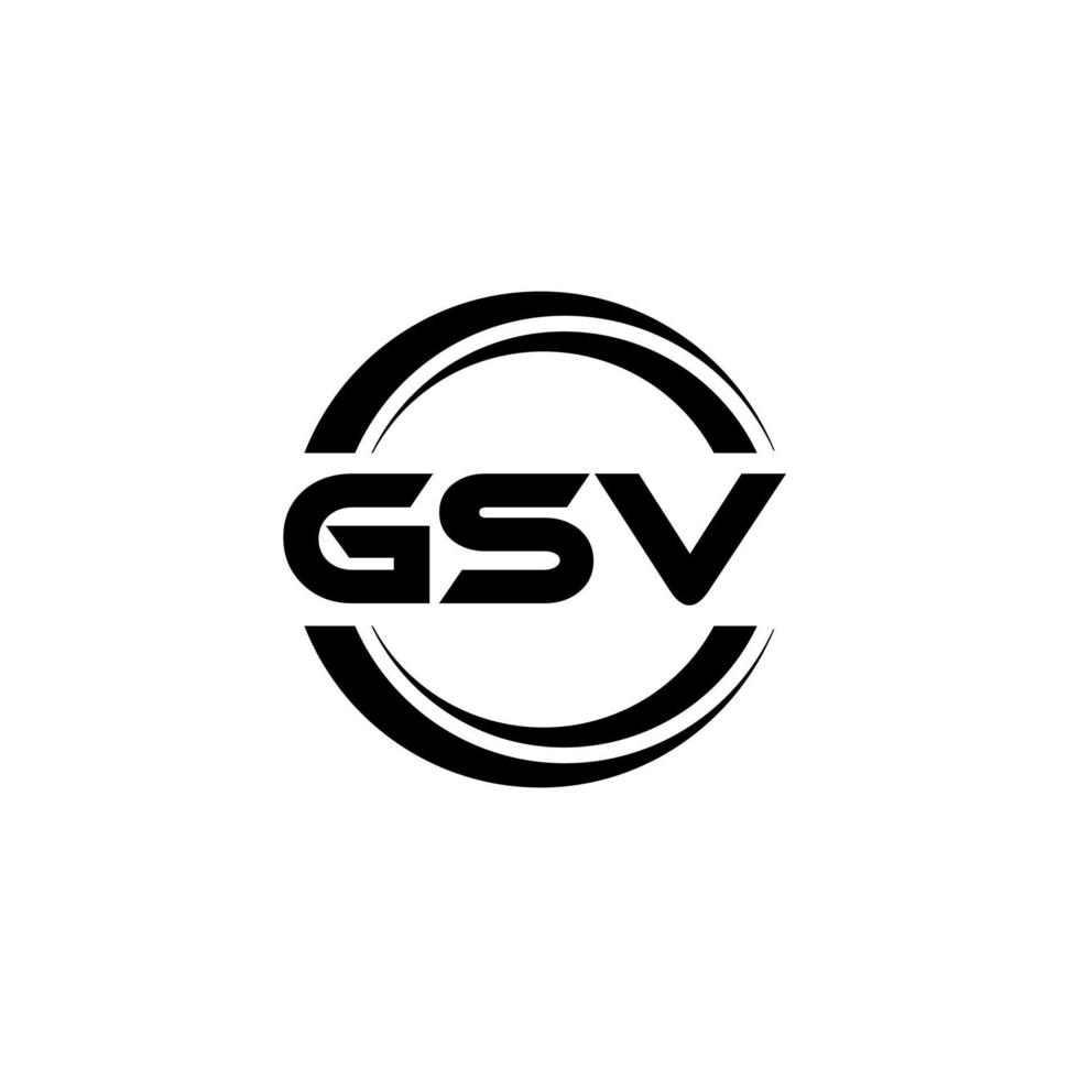design de logotipo de carta gsv na ilustração. logotipo vetorial, desenhos de caligrafia para logotipo, pôster, convite, etc. vetor