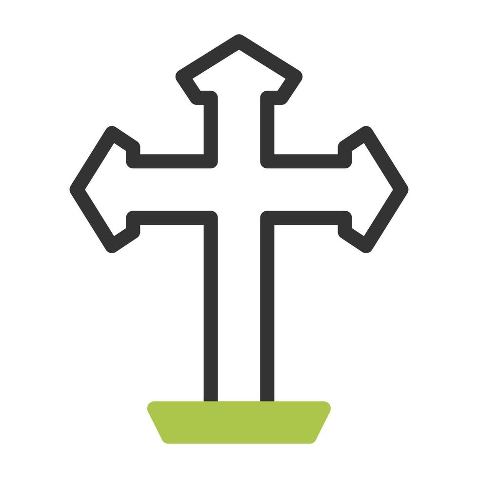 salib ícone duotônico cinzento verde cor Páscoa símbolo ilustração. vetor