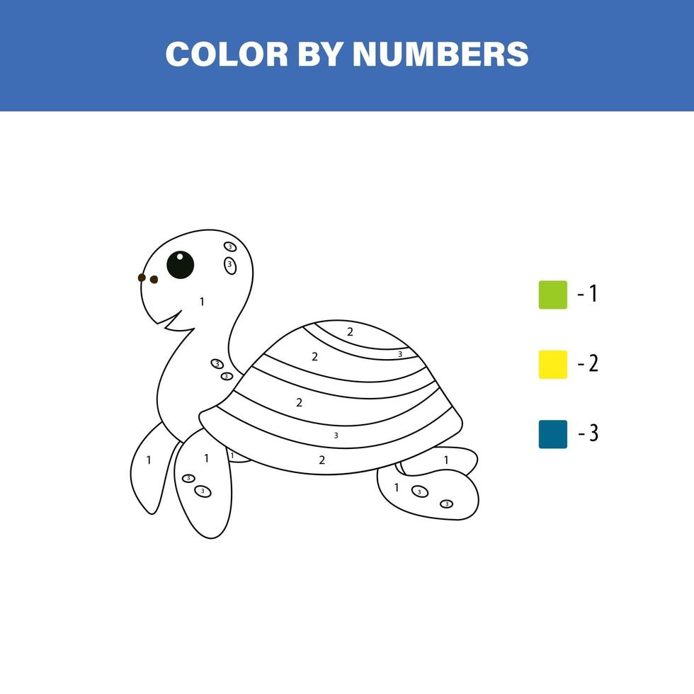 página de cor de tartaruga vetor