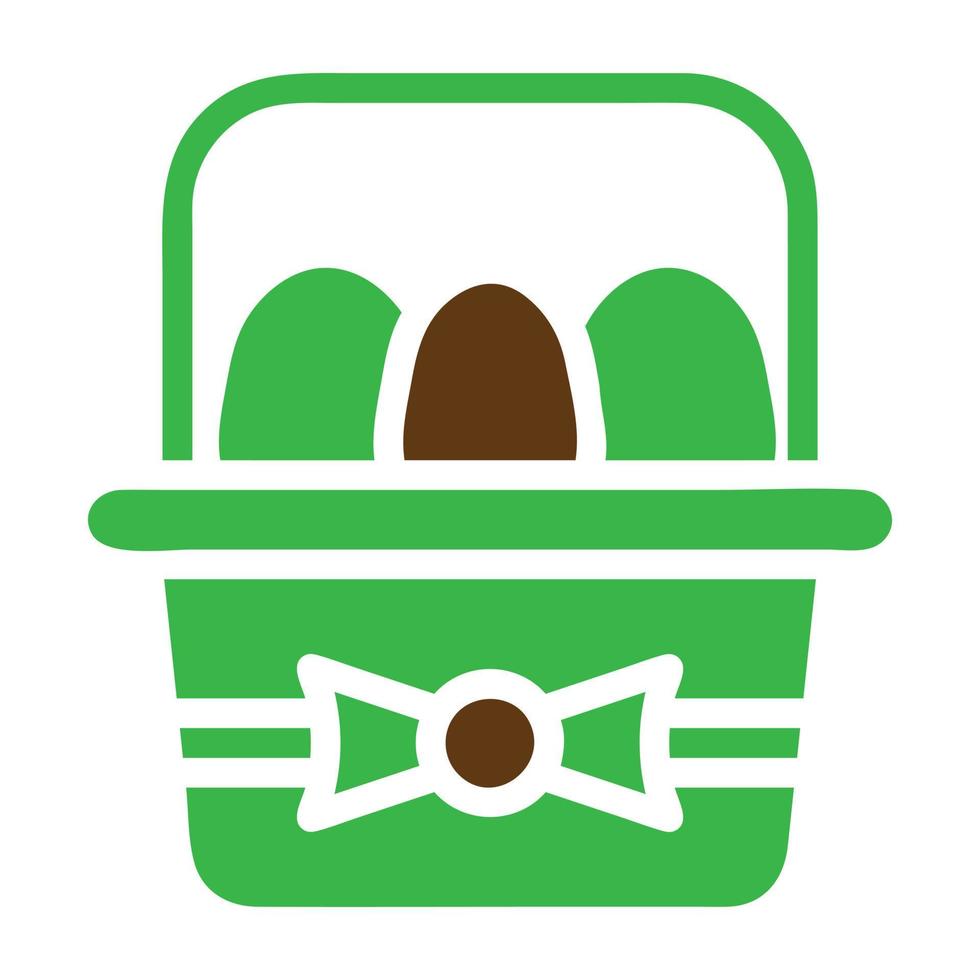 cesta ovo ícone sólido verde Castanho cor Páscoa símbolo ilustração. vetor