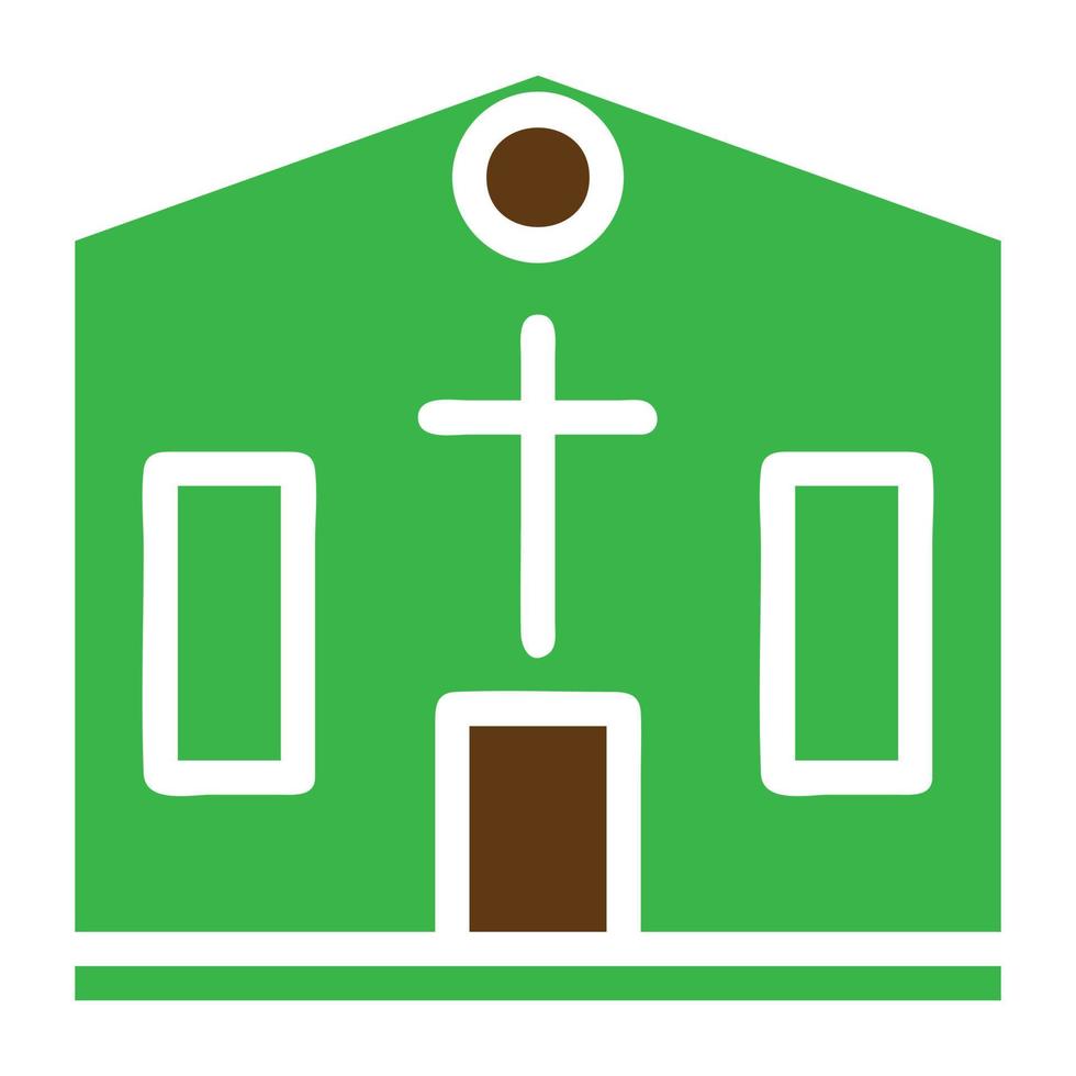 catedral ícone sólido verde Castanho cor Páscoa símbolo ilustração. vetor