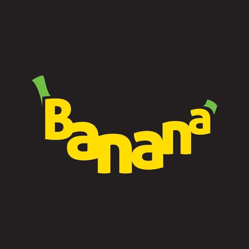 forma de texto de banana vetor