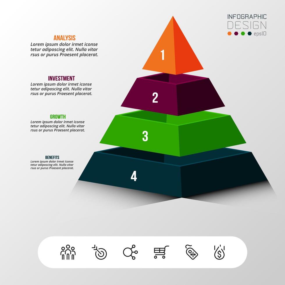 conceito de negócio de modelo infográfico com diagrama. vetor