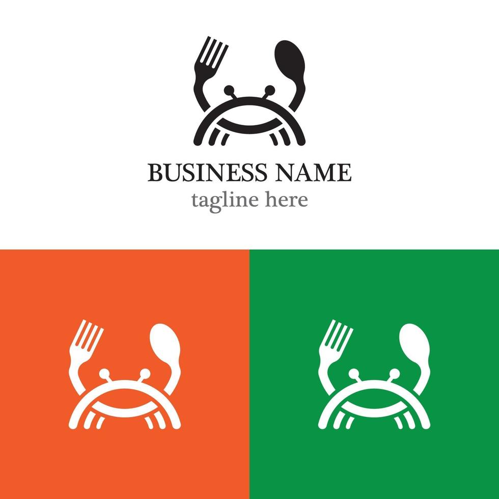 design do ícone do modelo de logotipo de frutos do mar vetor