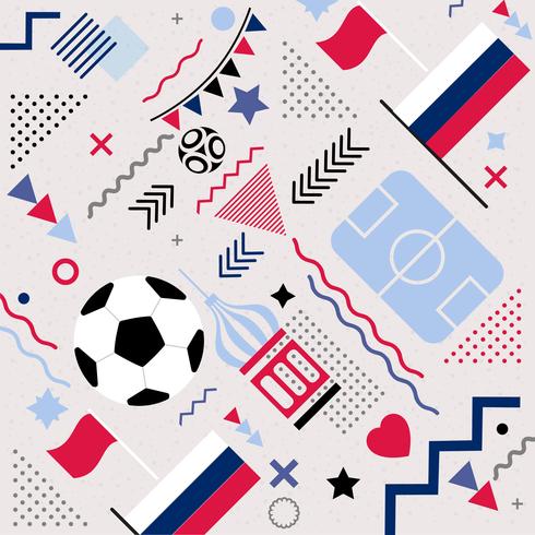 Vector futebol Copa do mundo Memphis Pattern Background