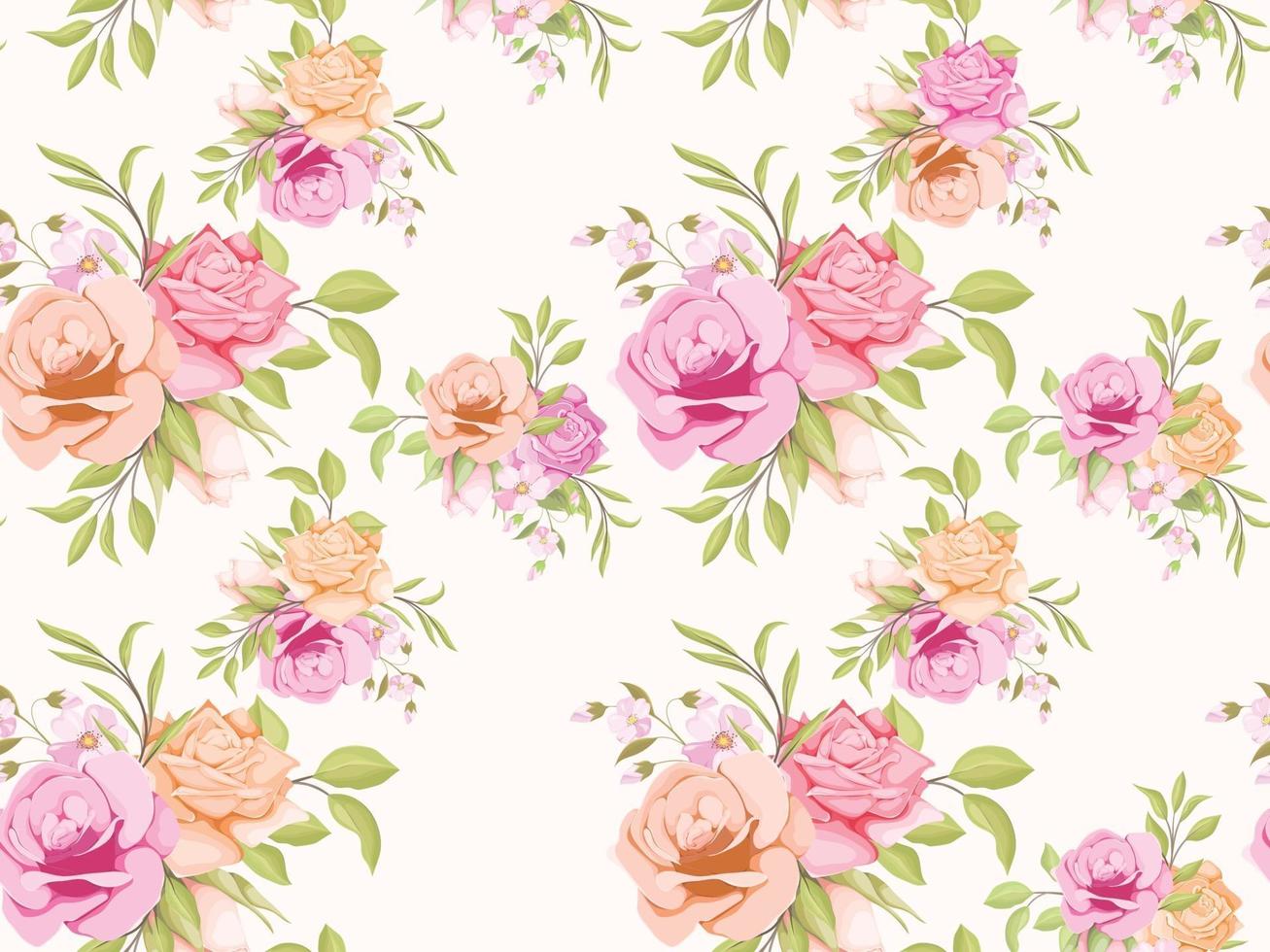 design de modelo de conceito floral padrão sem emenda para têxteis e papel de parede vetor