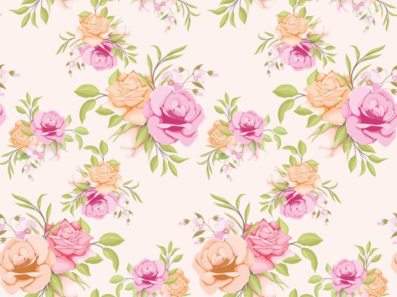 design de modelo de conceito floral padrão sem emenda para têxteis e papel de parede vetor