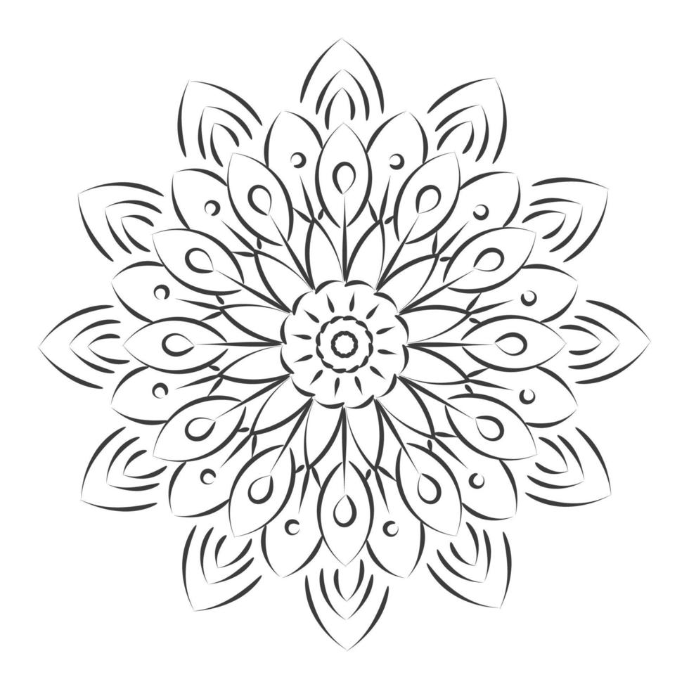 design de arte mandala em círculo. design de mandala simples arte de mandala floral bela arte de mandala vetor