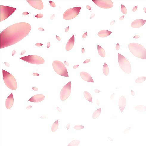 Pétalas de flor rosa caindo vetor