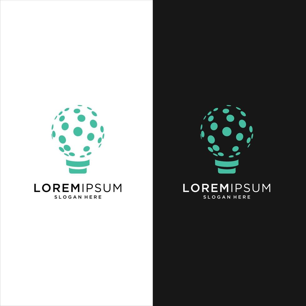 tecnologia lâmpada moderno logotipo Projeto conceito, idéia pixel logotipo modelo vetor