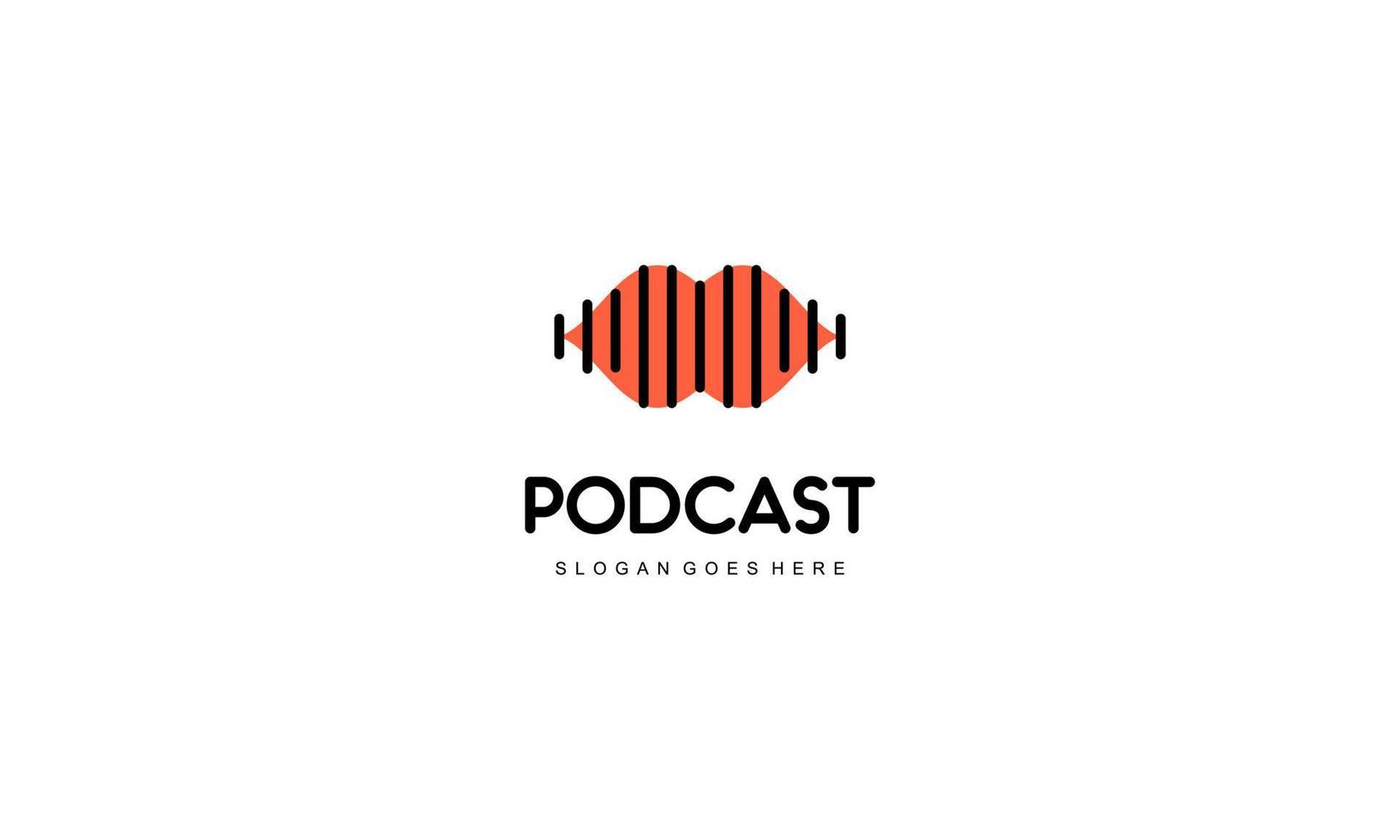 vetor de design de logotipo de podcast criativo