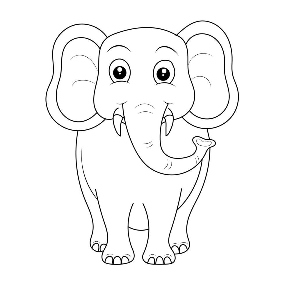 elefante coloração página para crianças mão desenhado elefante esboço ilustração vetor