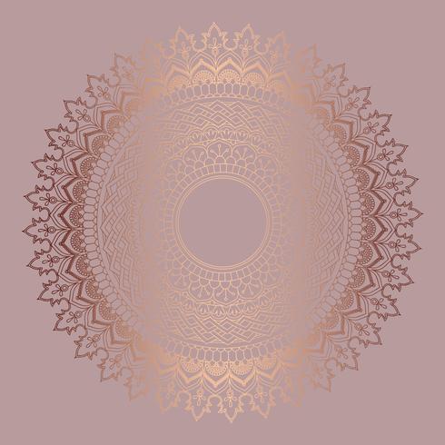 Fundo de mandala de ouro rosa vetor