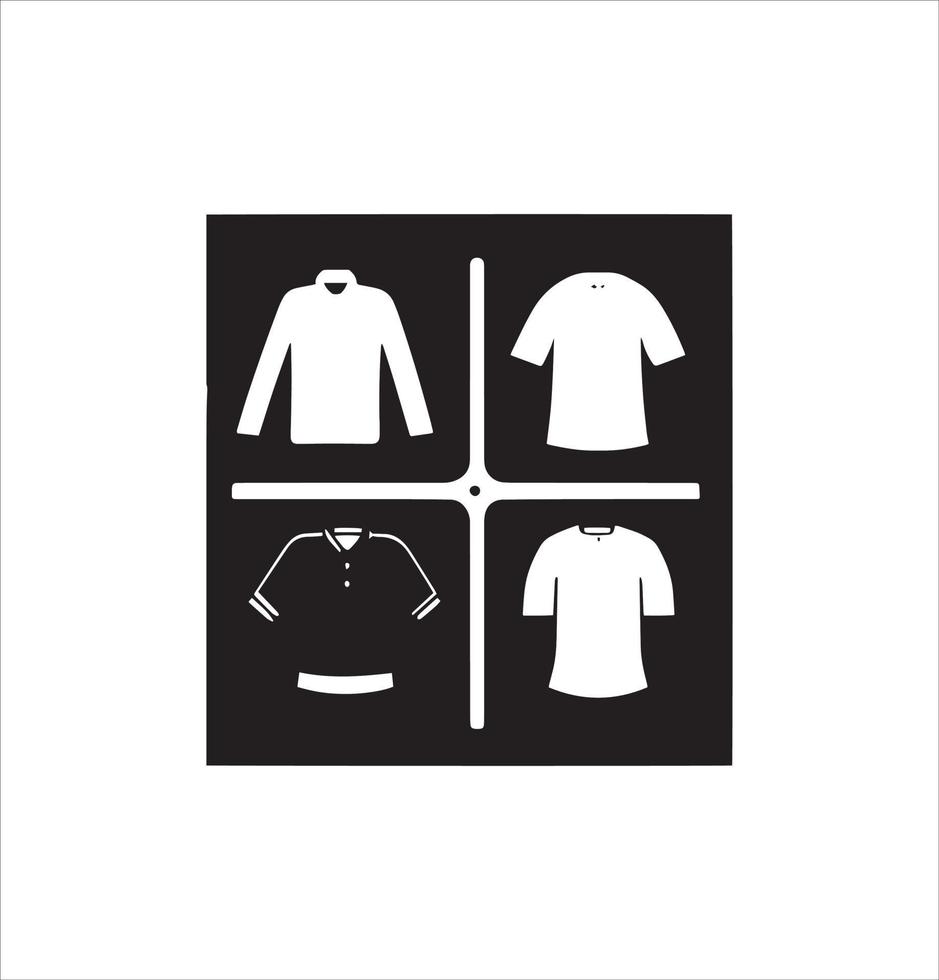 silhueta vetor ícones do roupas loja