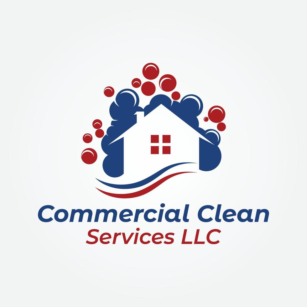 comercial limpar \ limpo serviço llc logotipo Projeto vetor