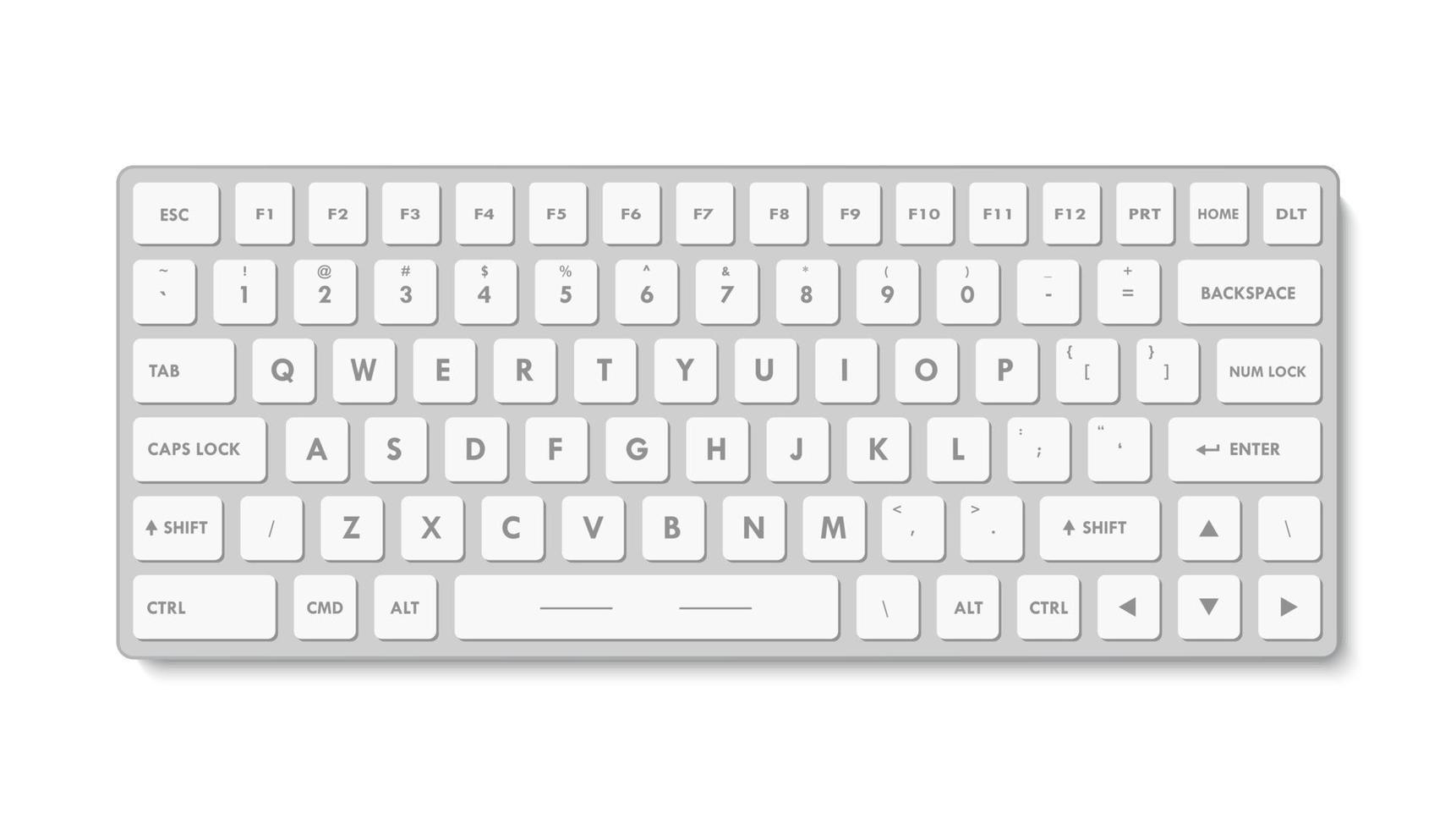 realista branco teclado isolado vetor ilustração