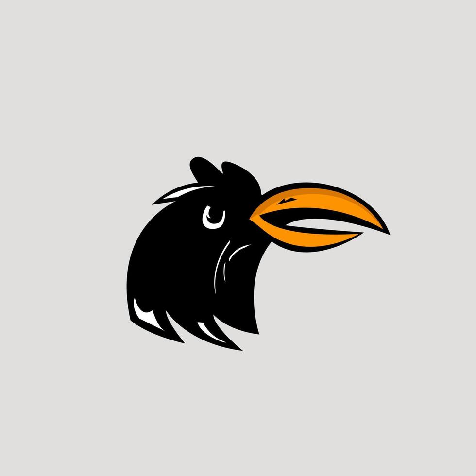 pássaro cabeça logotipo com Preto base cor. vetor