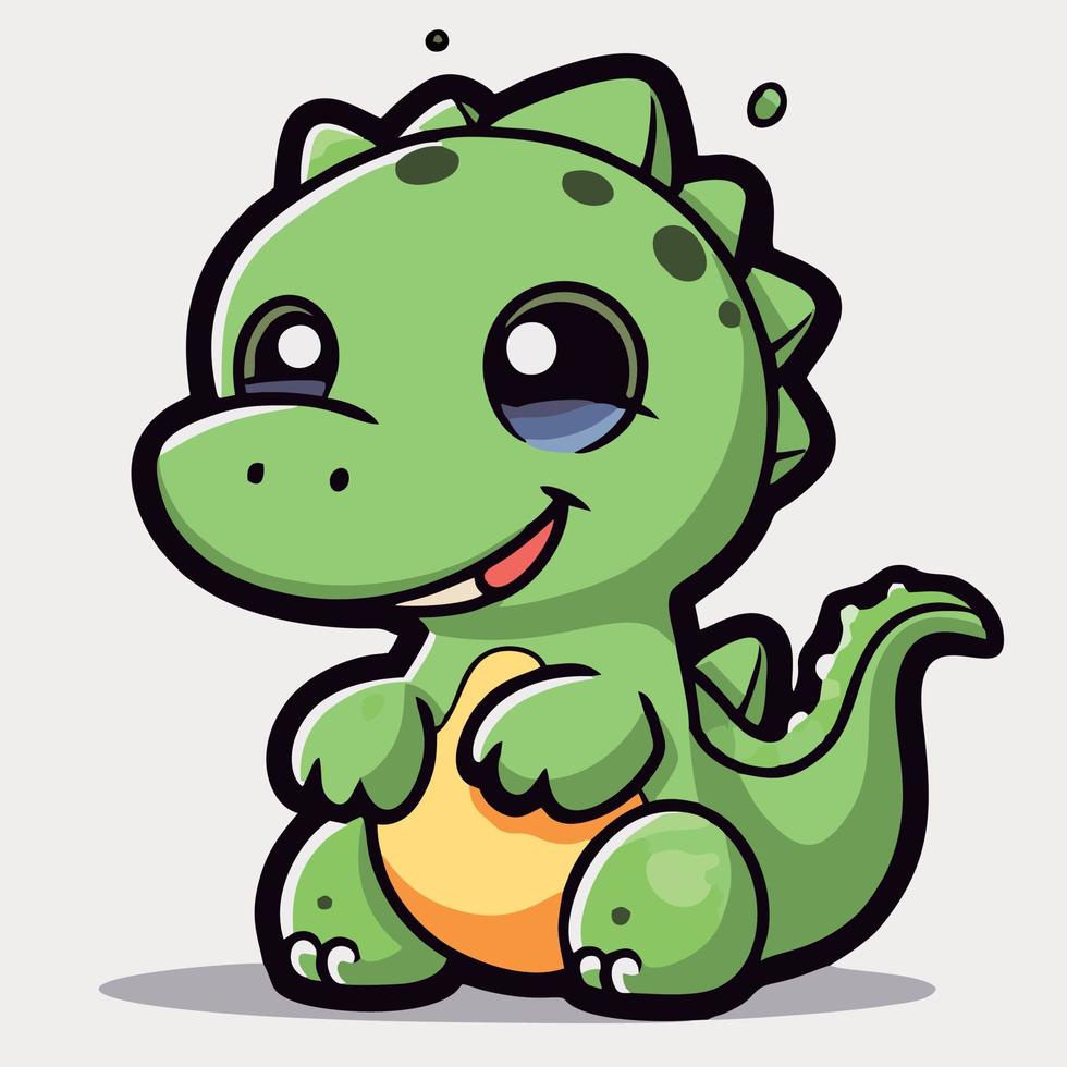 fofa dinossauro mascote vetor desenho animado estilo