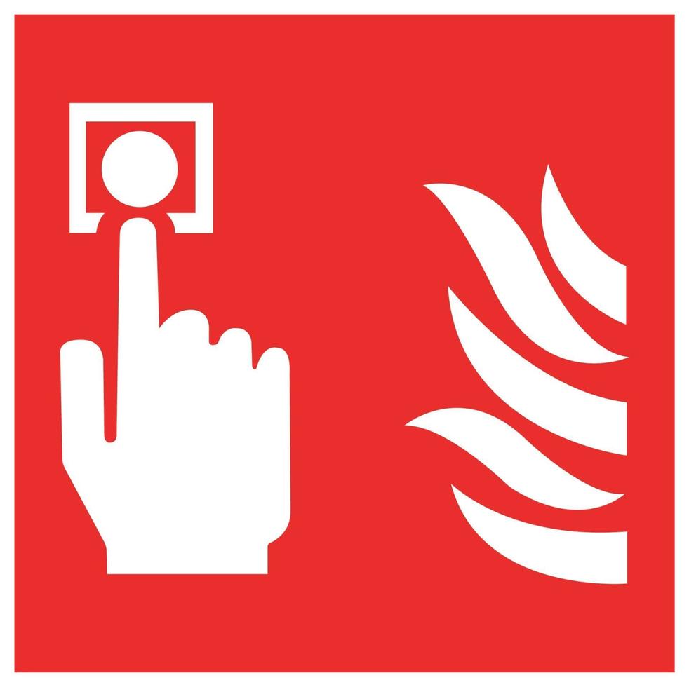 sinal de símbolo de ponto de chamada de alarme de incêndio isolado em fundo branco, ilustração vetorial eps.10 vetor