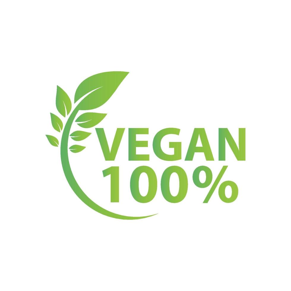 ícone vegan bioecologia orgânica, logotipos rótulo etiqueta folha verde vetor