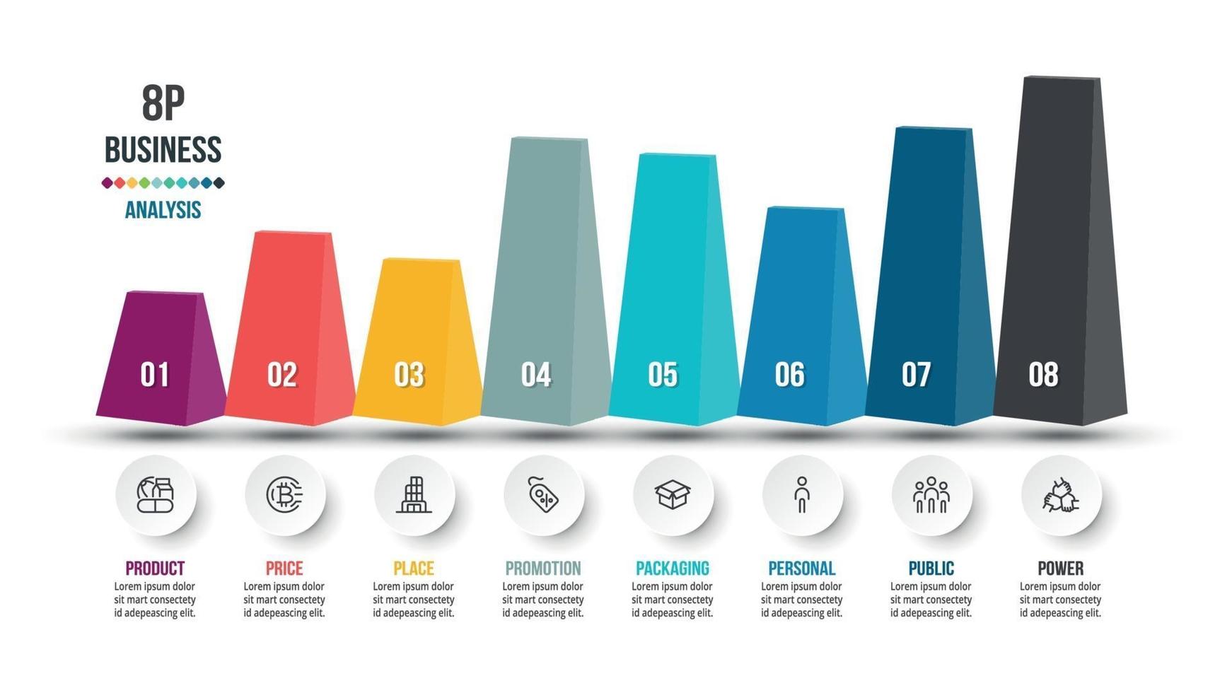 modelo de infográfico de fluxo de trabalho de negócios de pirâmide. vetor