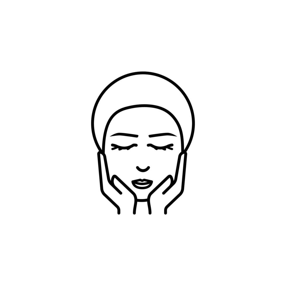 mulher, Cosmético, massagem vetor ícone ilustração