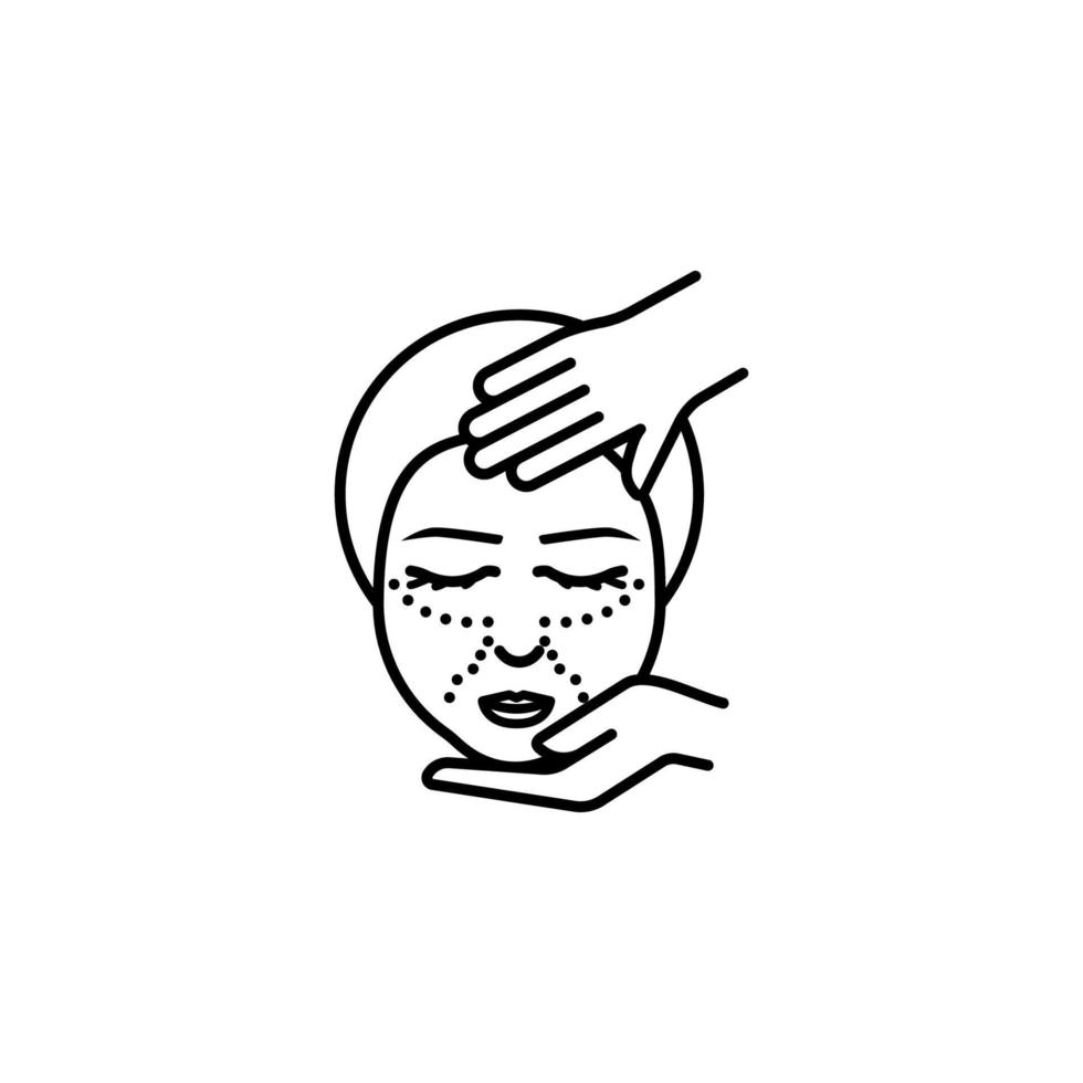 mulher, cuidados com a pele, ruga vetor ícone ilustração