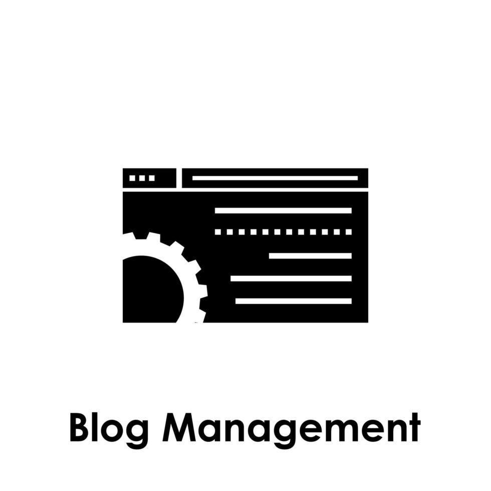 rede navegador, engrenagem, blog gestão vetor ícone ilustração