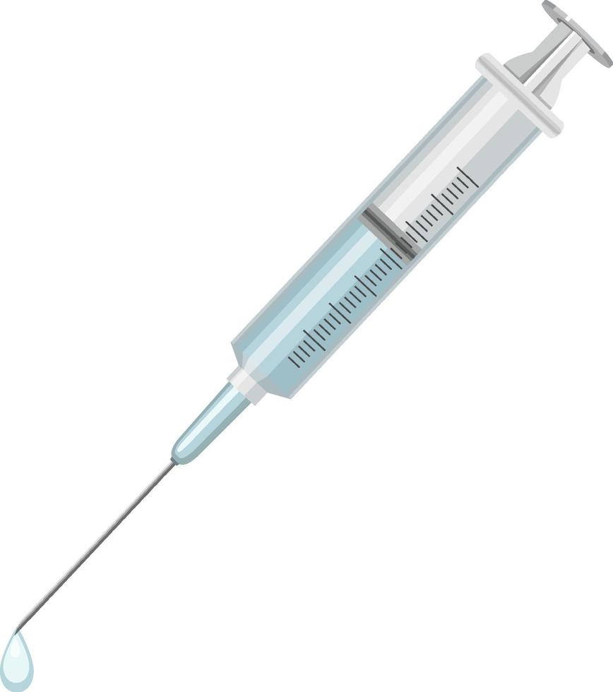 estilo de desenho de seringa de vacina isolado vetor