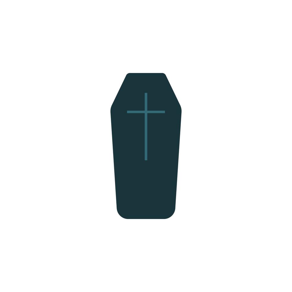 caixão com uma Cruz vetor ícone ilustração