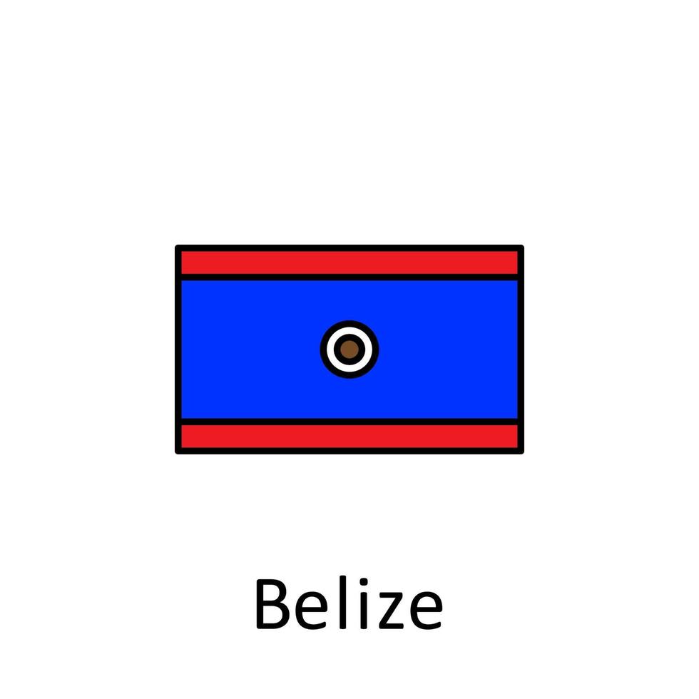 nacional bandeira do belize dentro simples cores com nome vetor ícone ilustração