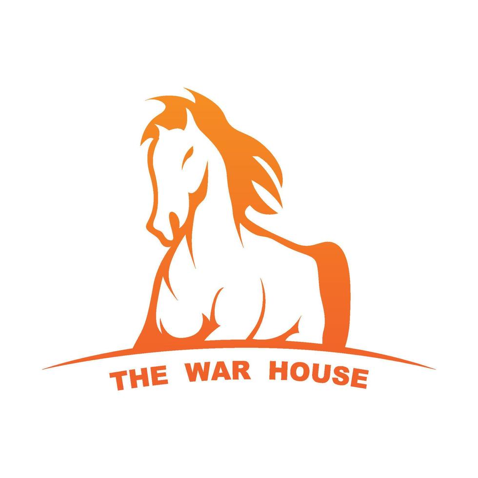 elegante cavalo ícone real garanhão logotipo com slogan modelo vetor