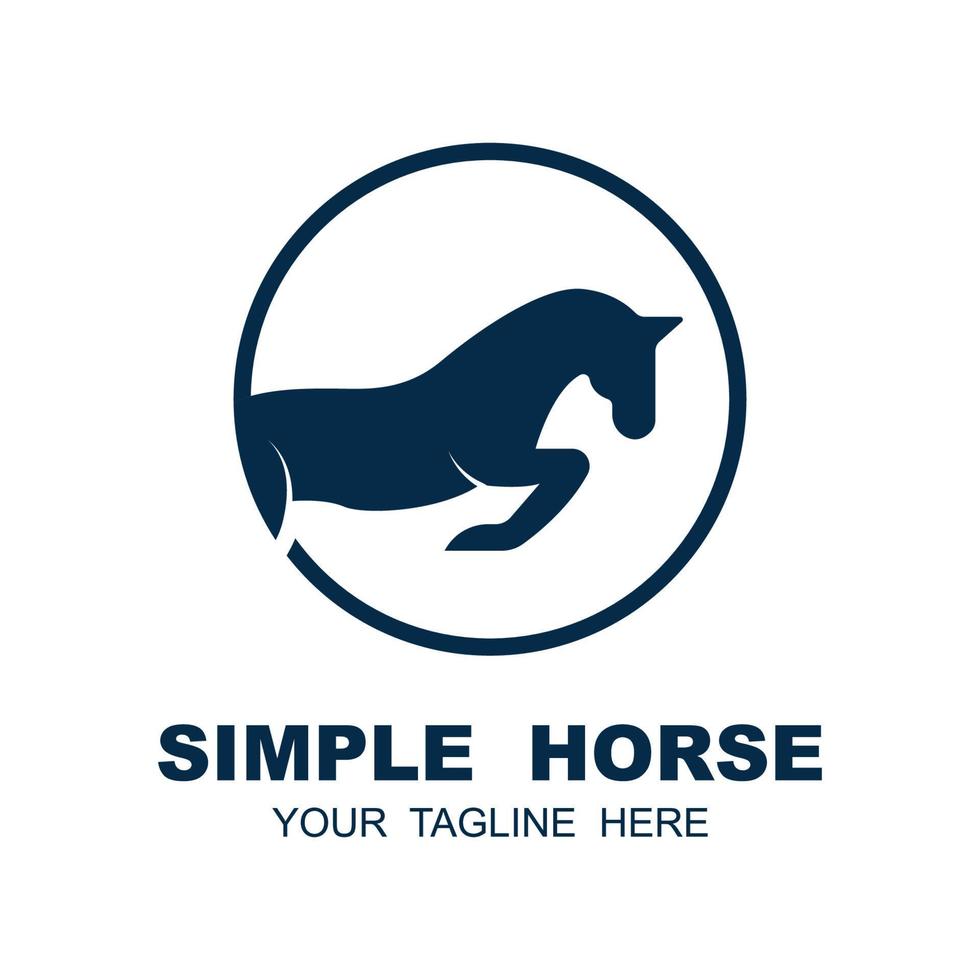 elegante cavalo ícone real garanhão logotipo com slogan modelo vetor