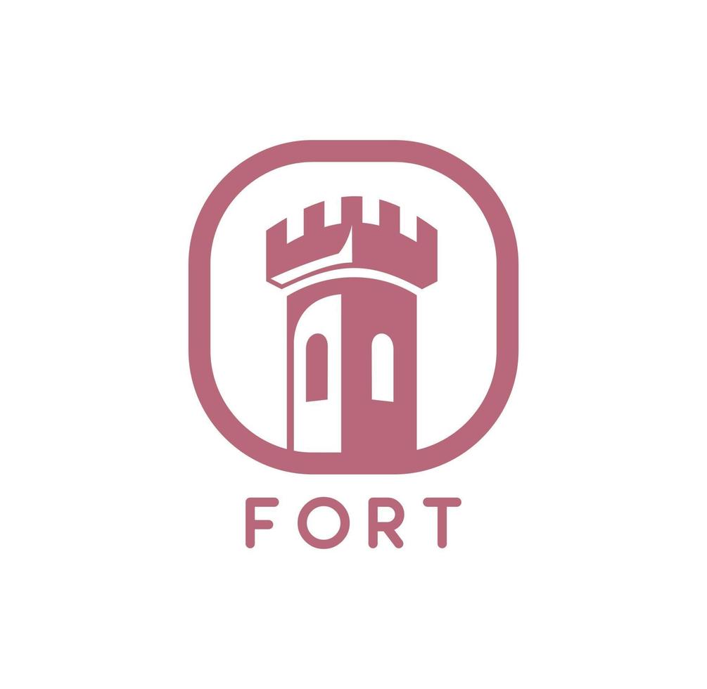 design do logotipo do forte vetor