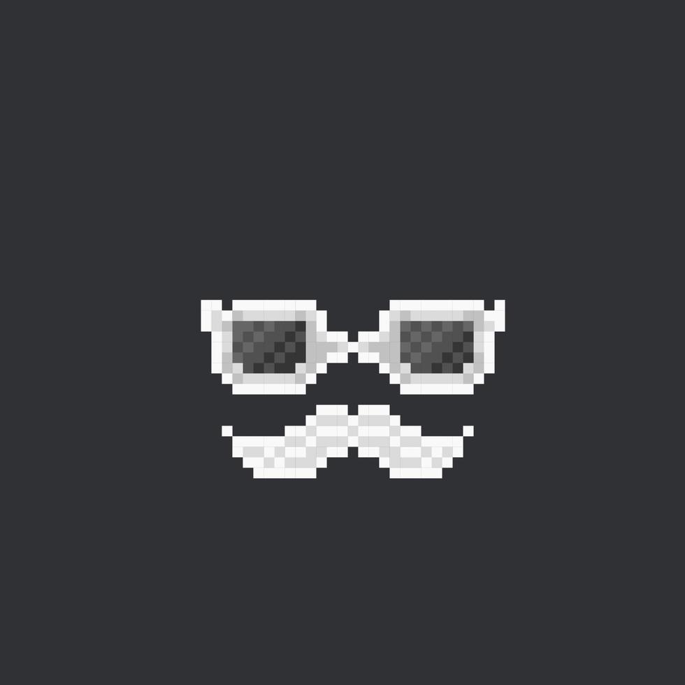 branco bigode e olho óculos dentro pixel arte estilo vetor