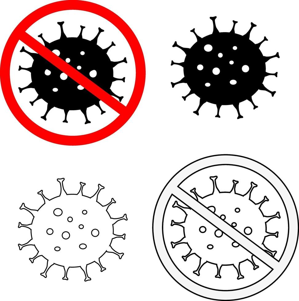 conjunto de ícones de coronavírus. parar o coronavírus. ilustração vetorial vetor