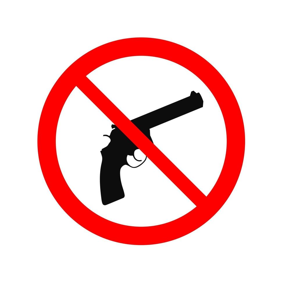 sem sinal de armas - proibição de armas - pare de atirar em emblema vetorial vetor