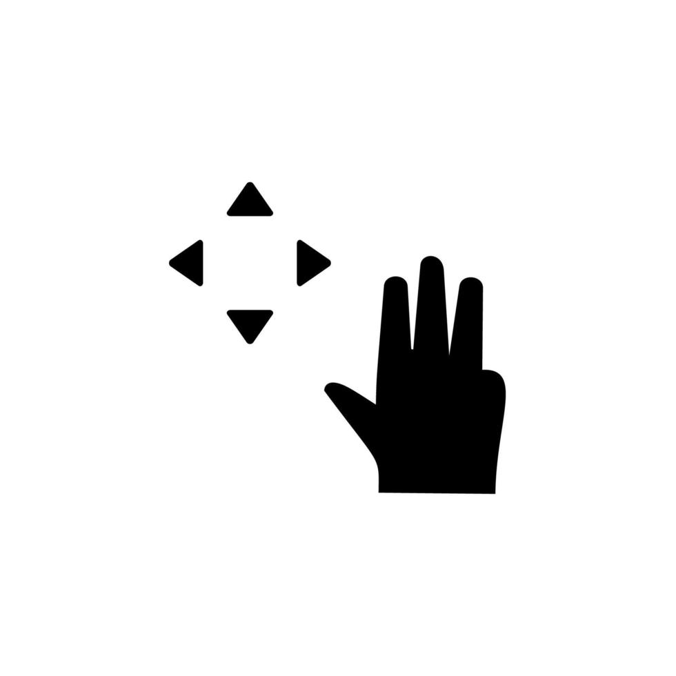 mão, dedos, gesto, deslizar, rodar vetor ícone ilustração