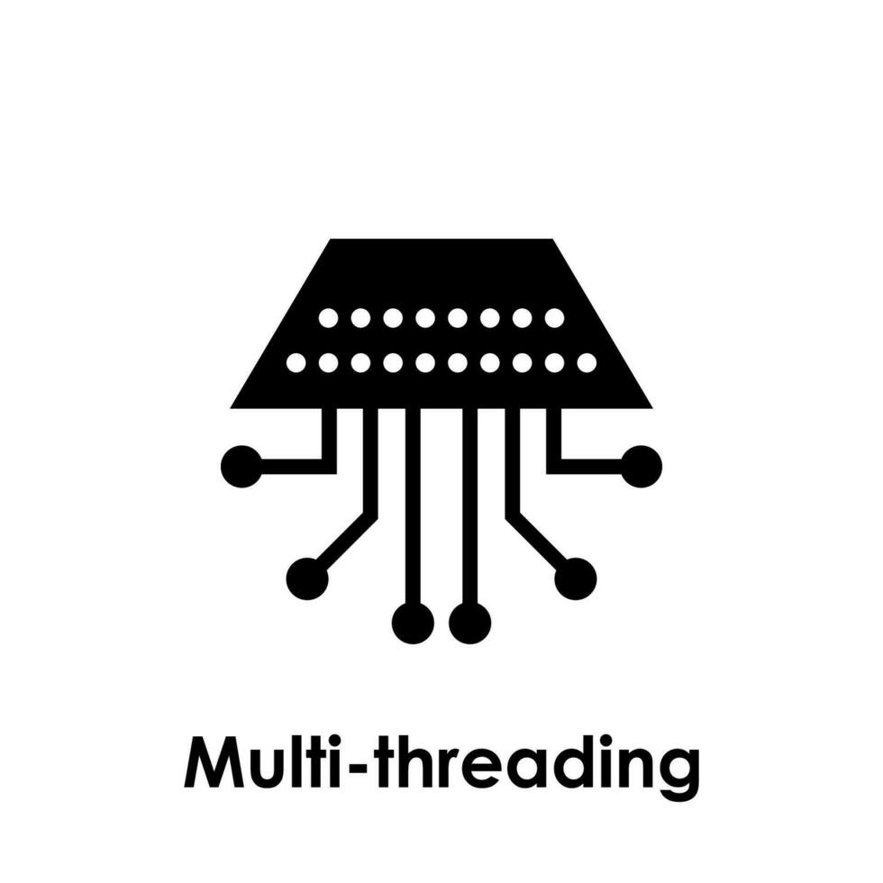 multi-threading, quadrilátero, o circuito vetor ícone ilustração