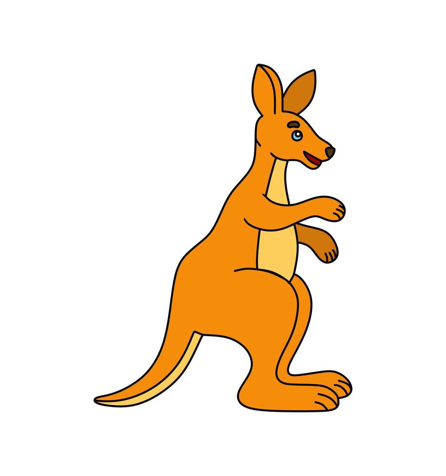 canguru personagem vetor cor rabisco ilustração isolado em branco fundo
