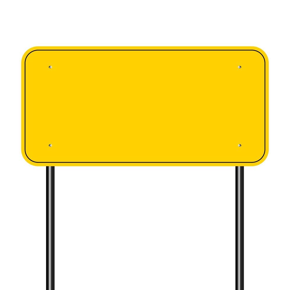 sinal de estrada amarelo, sinal amarelo em fundo branco. ilustração em vetor