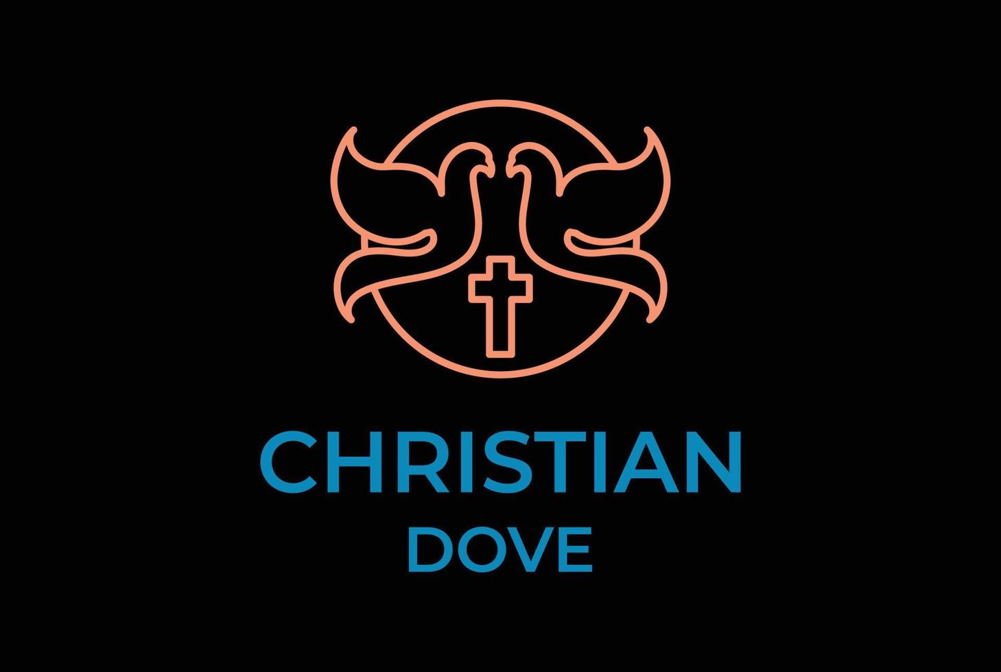 monograma do Pombo pomba pássaro com Jesus cristão Cruz para Igreja capela Fundação caridade logotipo Projeto vetor
