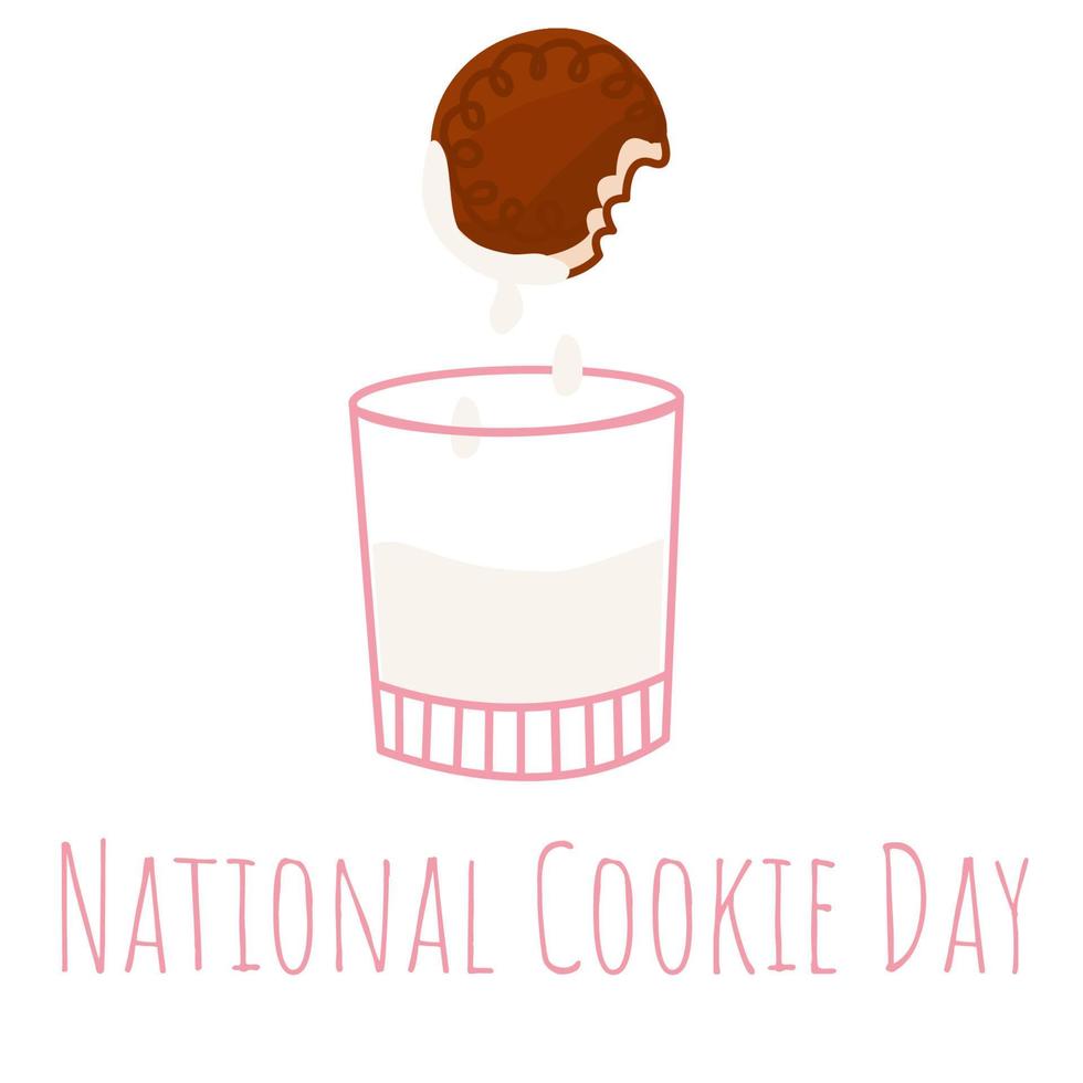 uma vidro do leite e chocolate cookies.nacional biscoitos dia.mundo leite dia. vetor