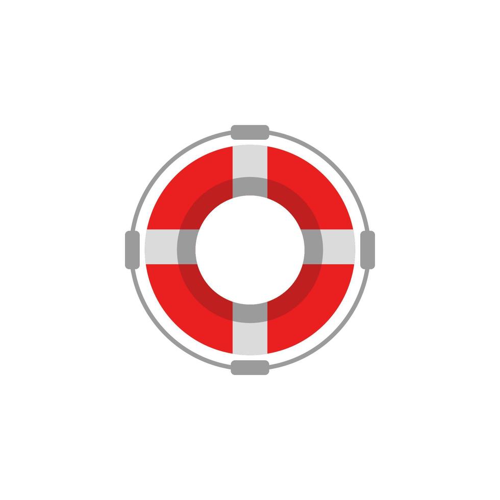 bóia salva-vidas plano vetor ícone ilustração