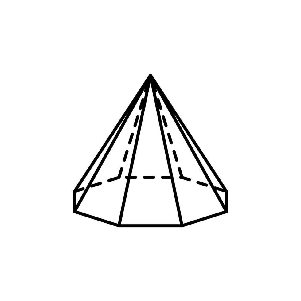 geométrico formas, octogonal pirâmide vetor ícone ilustração