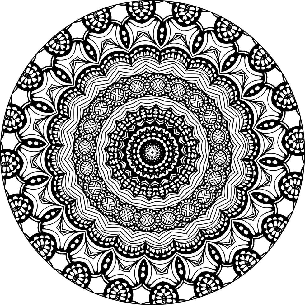 simples circular padronizar dentro Formato do mandala para hena, mehndi, tatuagem, decoração. decorativo enfeite dentro étnico oriental estilo. coloração livro página. círculo vetor clipart floral flor oriental padronizar