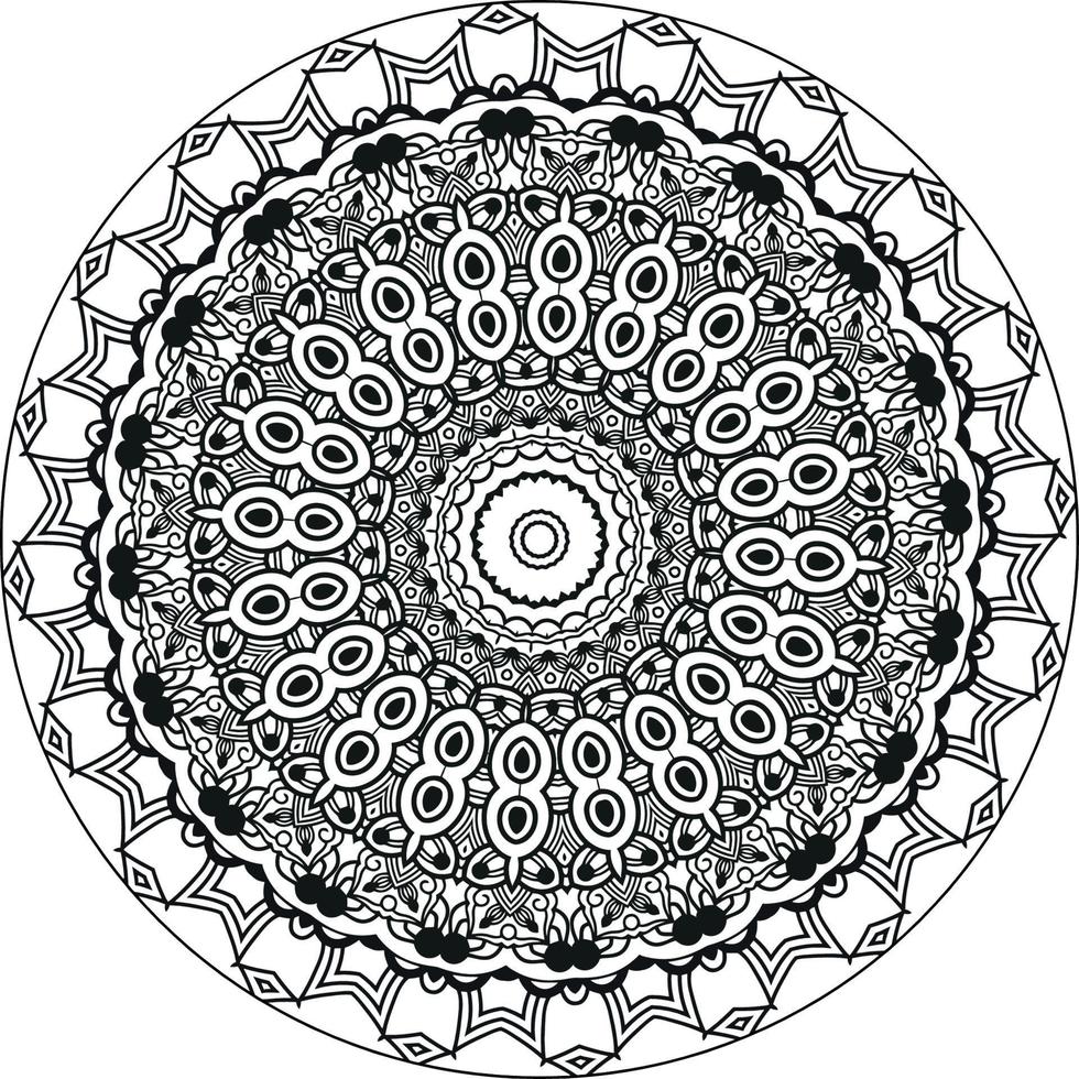 circular padronizar dentro Formato do mandala para hena, mehndi, tatuagem, decoração. decorativo enfeite dentro étnico oriental estilo. coloração livro página. vintage decorativo elementos. vetor