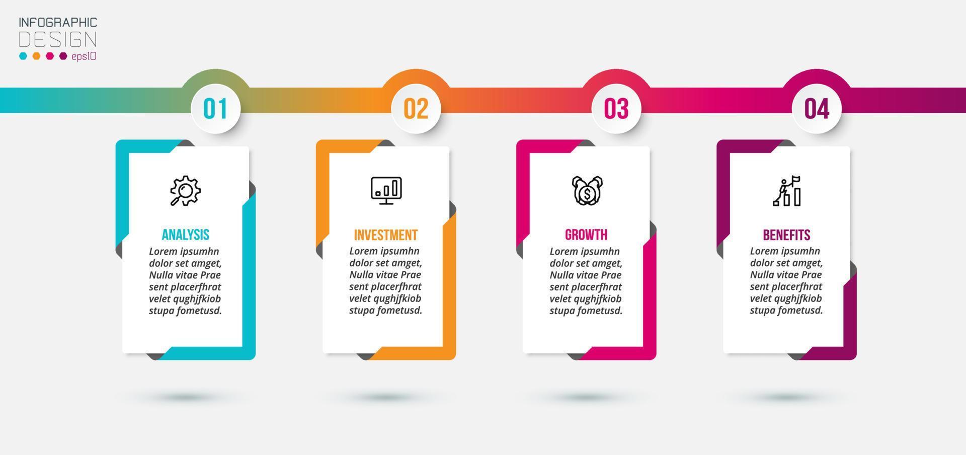 modelo de infográfico de negócios de gráfico de linha do tempo. vetor